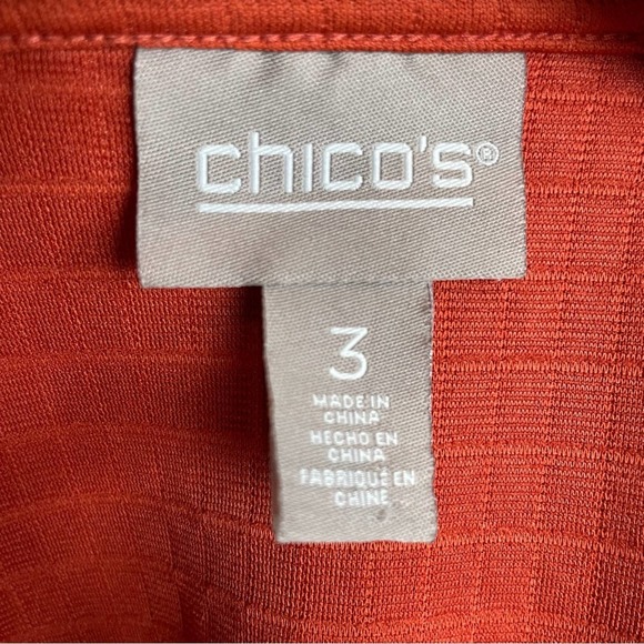 Chico's Rust Quilted Knit Zip jacket 3 - Picture 7 of 8